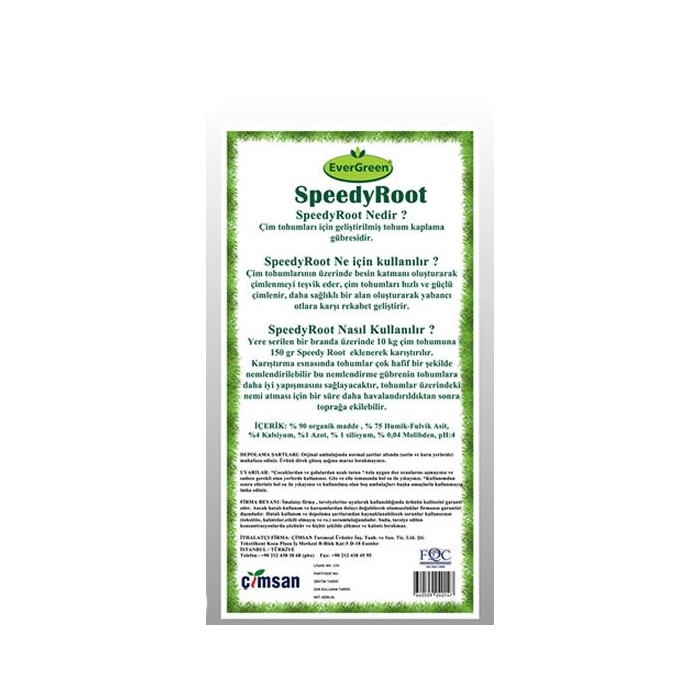 Speedy Root Çim ve Tohum Kaplama Gübresi (150 Gr)